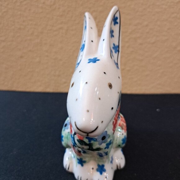 Polish Pottery  Unikat Polish Pottery Bunny Figurine By M. Starzyk 1968 - Picture 4 of 6